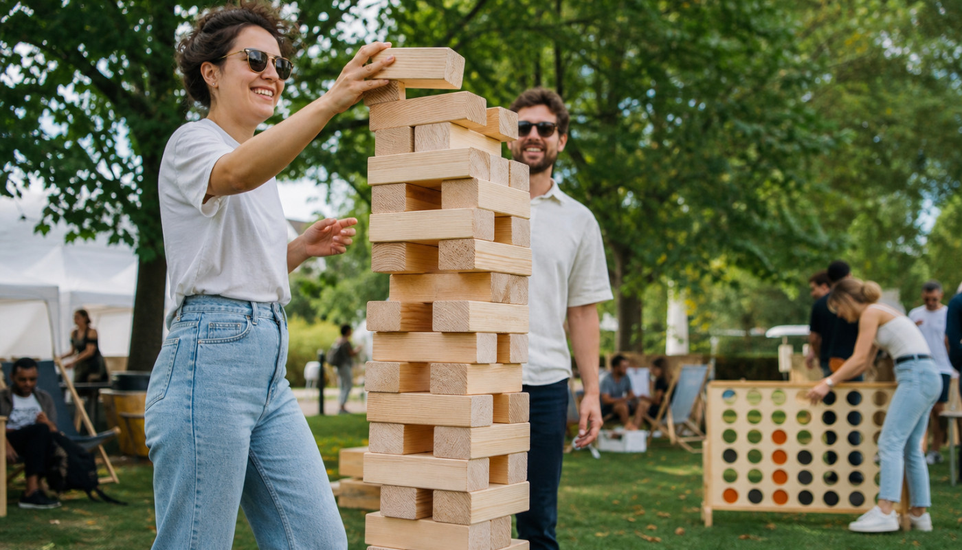 Découvrez les jeux en bois géants de Sloli